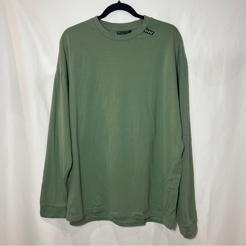 ASOS Mens Oversized Long Sleeve T-Shirt In Mid Green Size Medium